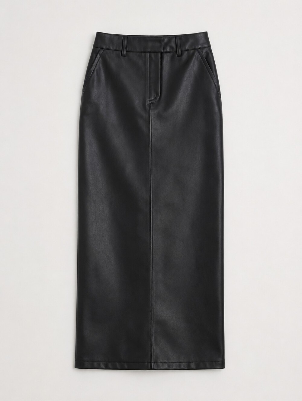 Zara Black Faux Leather Stretch Maxi Pencil Skirt Size S